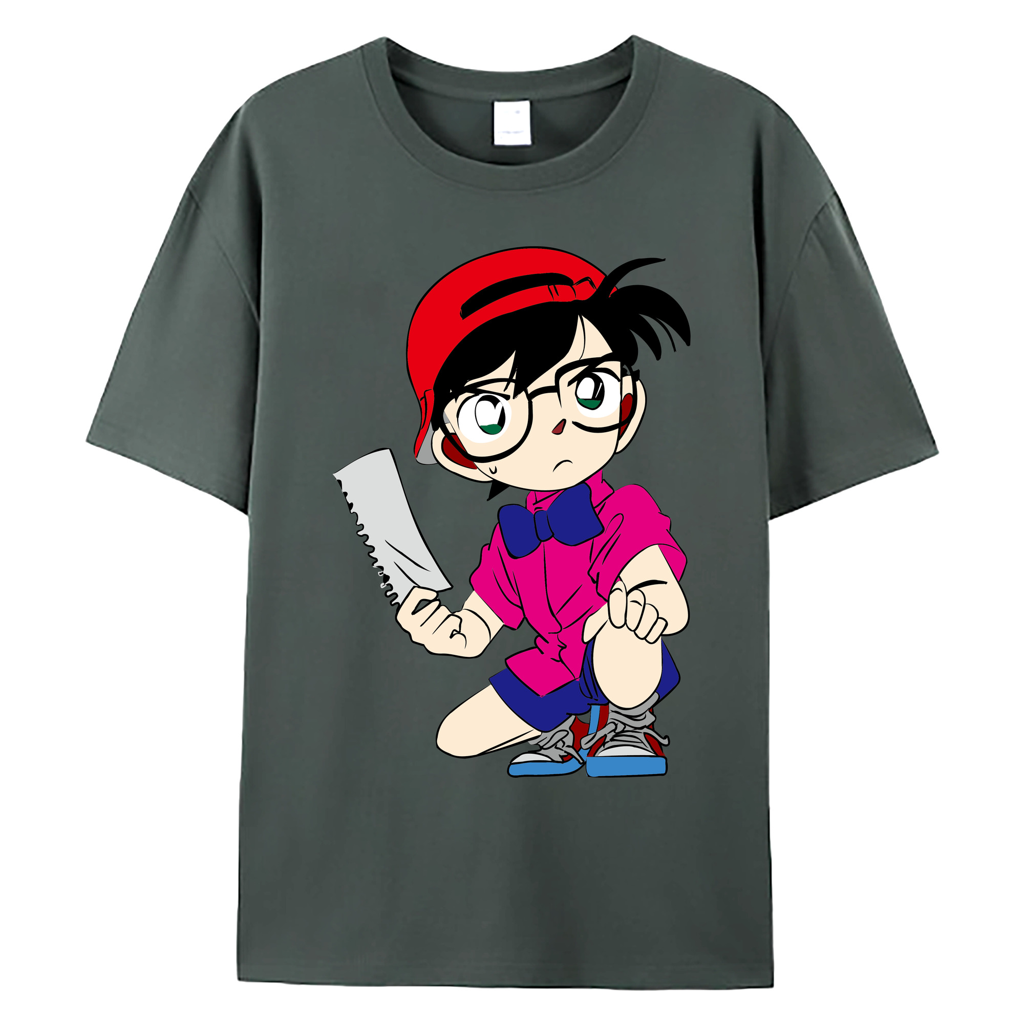 （画像用） 名探偵コナン 江戸川 コナン Detective Conan Conan Edogawa 綿100％ メンズ半袖Tシャツ｜肌触りやわらか＆通気性